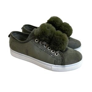Betani Pompom Hunter Green Sneakers
